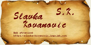 Slavka Kovanović vizit kartica